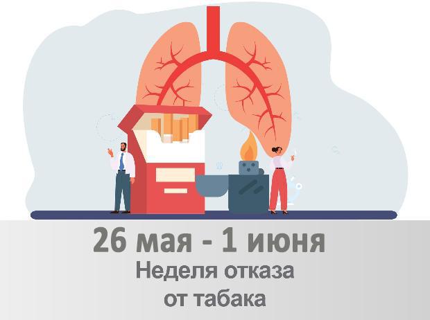 С 26 мая по 1 июня 2025 проходит Неделя отказа от табака